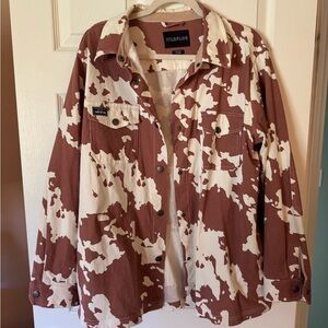 Wildfang Pink Cow Patterned Jacket